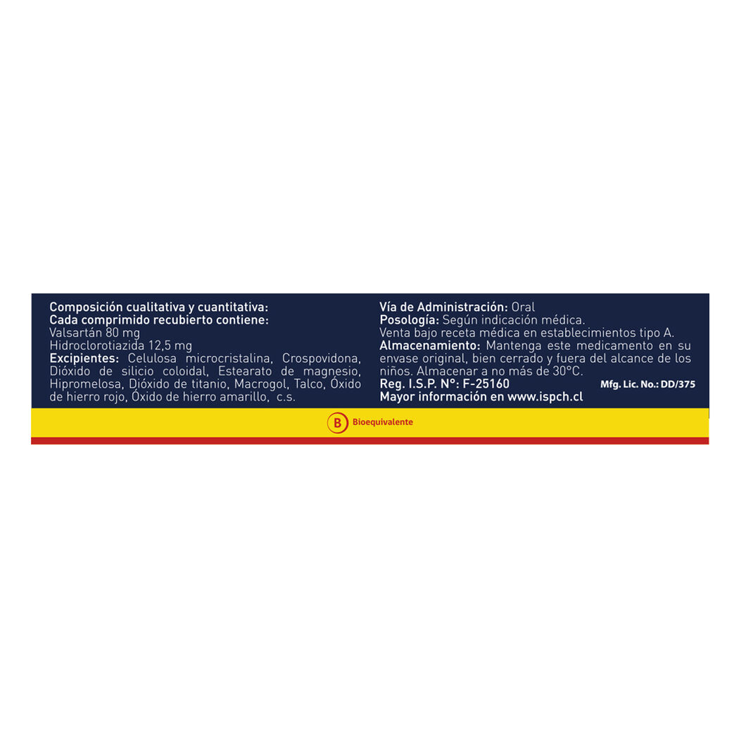 Valkem D 80/12,5 mg 30 Comprimidos Recubiertos, , large image number 1