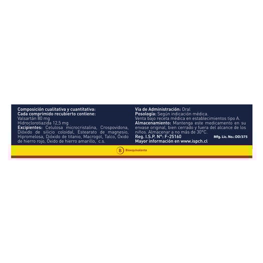 Valkem D 80/12,5 mg 30 Comprimidos Recubiertos, , large image number 1