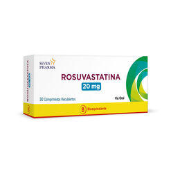 Rosuvastatina 20 mg 30 Comprimidos Recubiertos SEVEN PHARMA CHILE SPA