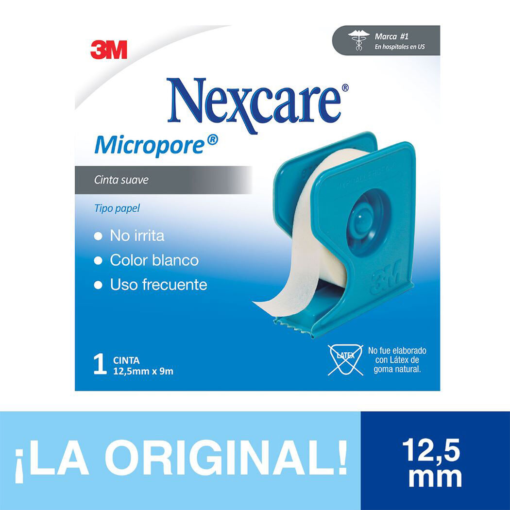 Cinta Adhesiva Micropore Blanca 12,5mm x 9,1mts. Nexcare, , large image number 0