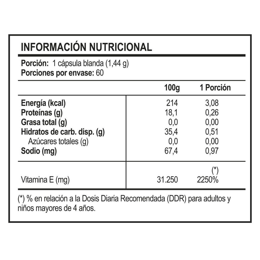 Vitaday Vitamina E 1000 Ui 60 Cápsulas Blandas, , large image number 1
