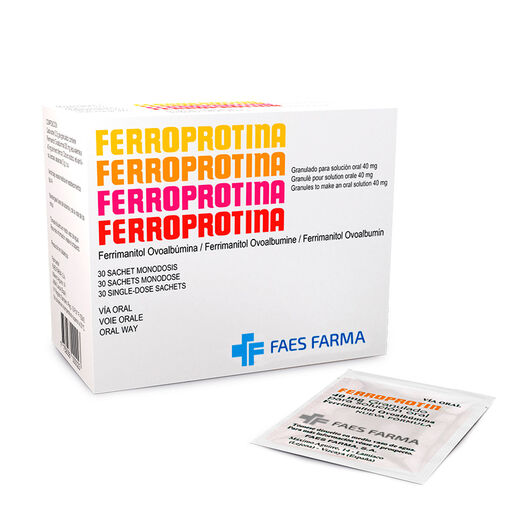 Ferroprotina 40 mg x 30 Sobres Granulado Para Solucion Oral, , large image number 0