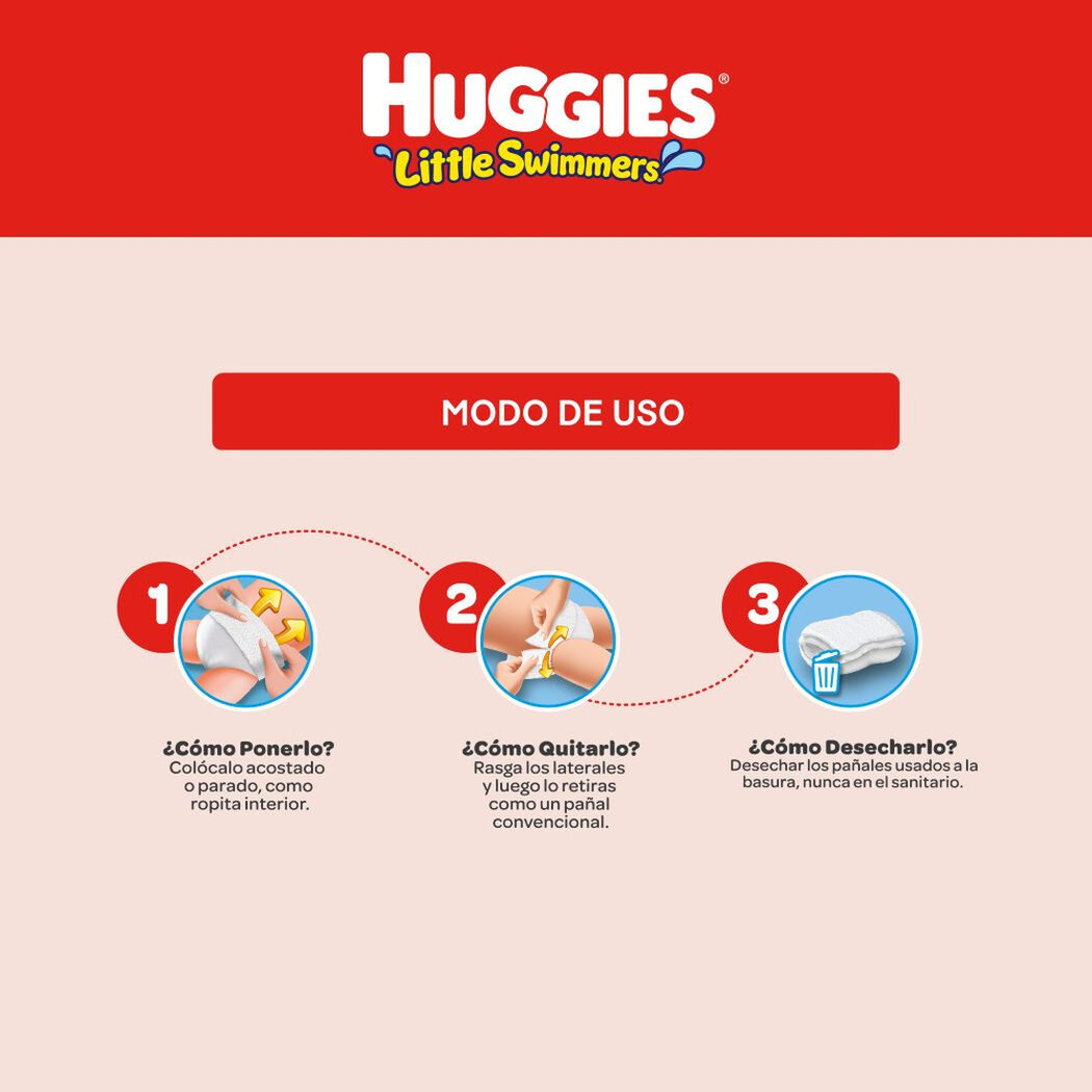 Pa&ntilde;ales Huggies Little Swimmers M-G x 10 u, , large image number 1
