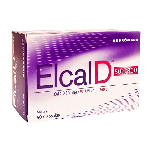 Elcal D 500mg/800UI x 60 Cápsulas, , large image number 0