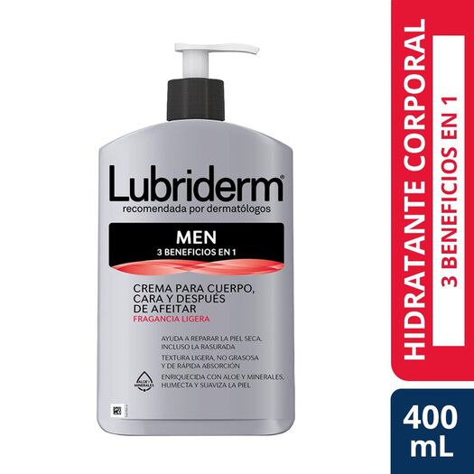 Crema Lubriderm Men 400 mL, , large image number 0