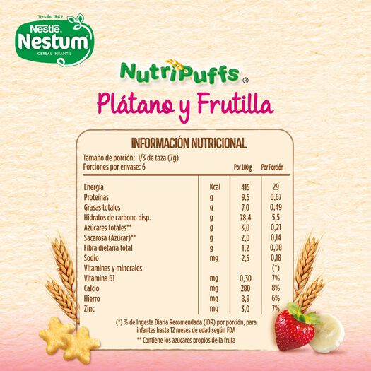 Cereal Infantil Nestum Nutripuffss Plátano Frutilla 42 g, , large image number 4