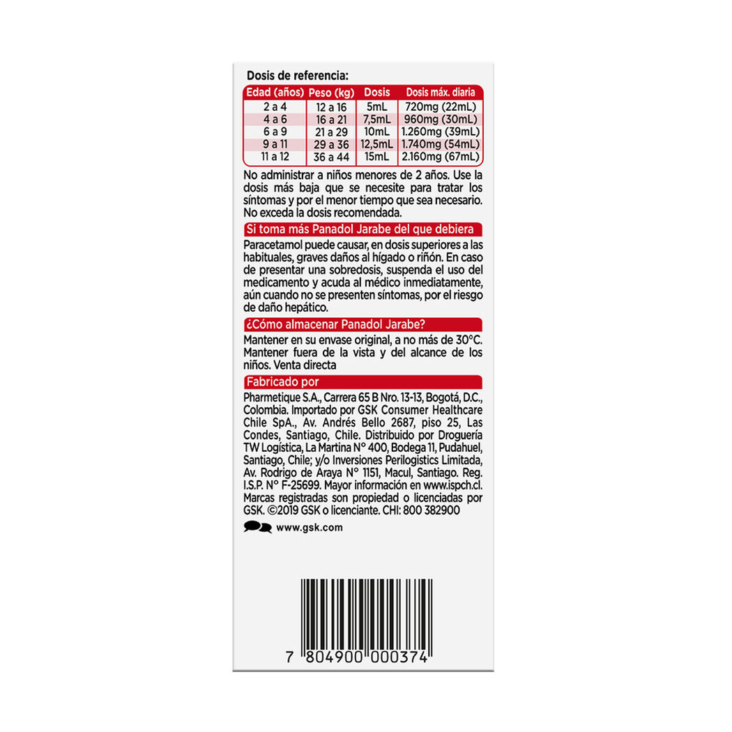 Panadol Niños 160mg/5ml Jarabe 90ml, , large image number 4