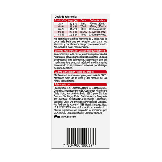 Panadol Niños 160mg/5ml Jarabe 90ml, , large image number 4