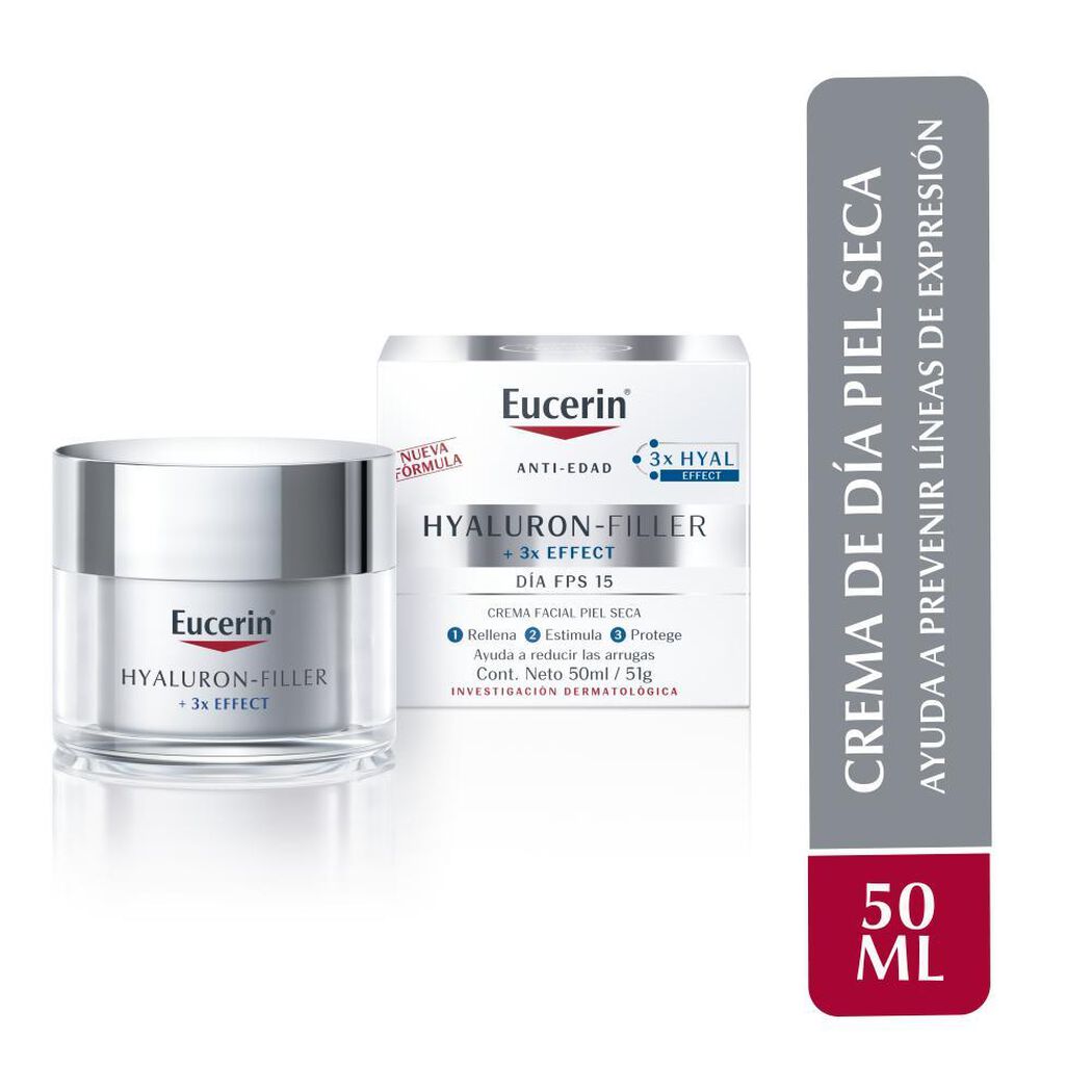 Crema Facial Antiarrugas Eucerin Hyaluron-FILLER Día P.Seca 50 ML, , large image number 0