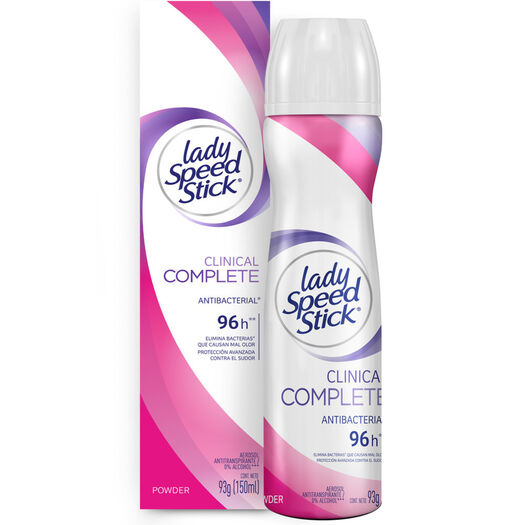 Desodorante en Spray Lady Speed Stick Clinical Complete Antibacterial Powder 93 g, , large image number 2
