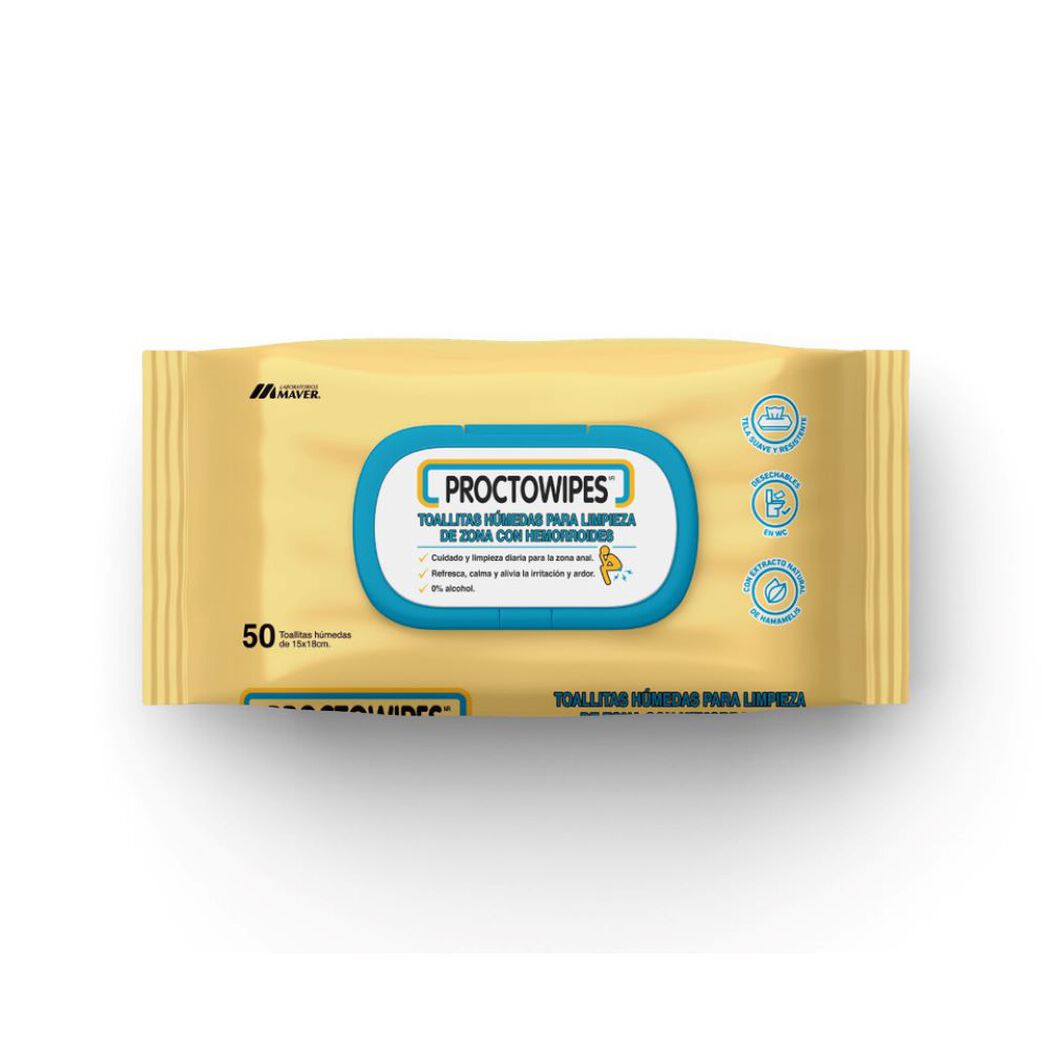 Toallitas Húmedas Proctowipes 50 Un, , large image number 0