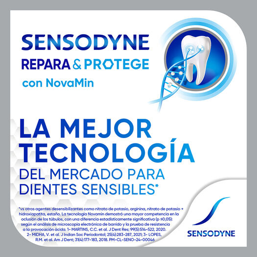 Sensodyne Repara & Protege Blanqueador Crema Dental para Dientes Sensibles, Tamaño Mega, 2x100g, , large image number 1