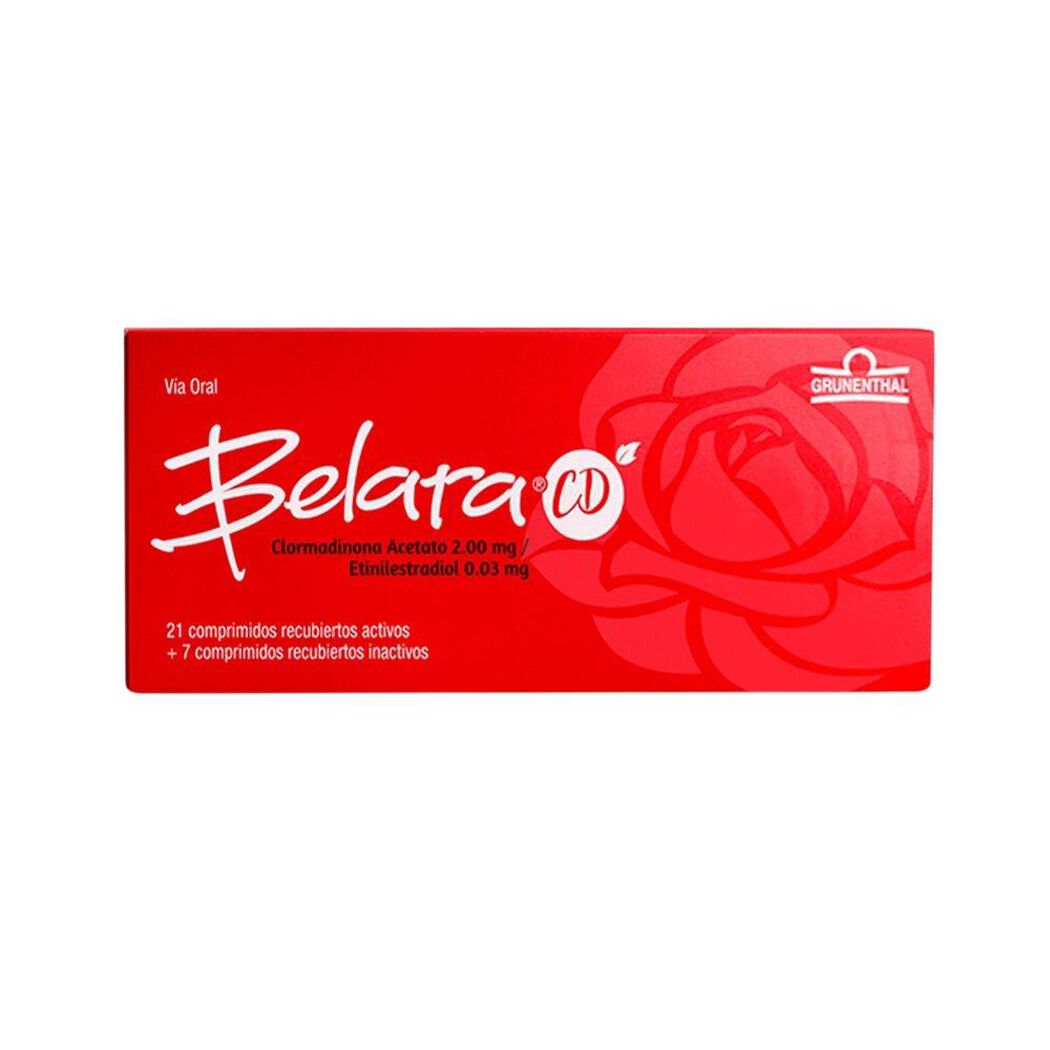 Belara CD 2.00 mg/ 0.03 mg 21 Comprimidos Recubiertos Activos + 7 Inactivos, , large image number 0