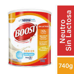 Alimento en Polvo Boost Senior Sin Lactosa Sabor Neutro 740g 