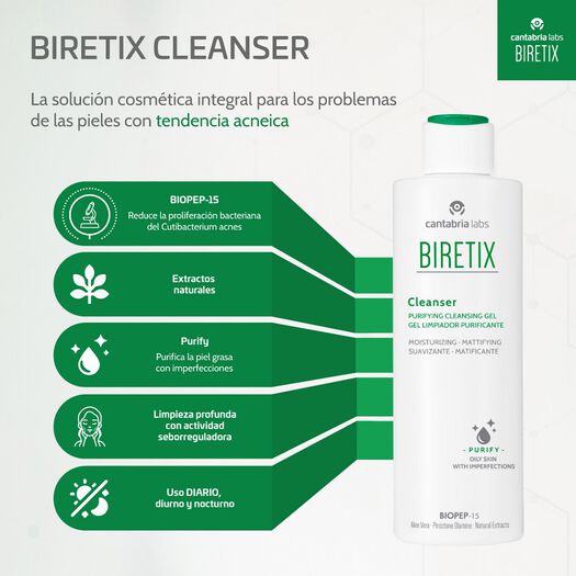 Biretix Cleanser Gel Limpiador Purificante, , large image number 3