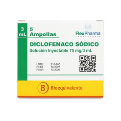 Diclofenaco 75 mg Inyectable x 5 Ampollas 3 ml MINTLAB CO SA