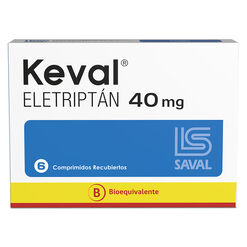 KEVAL Eletriptán 40 mg 6 comprimidos