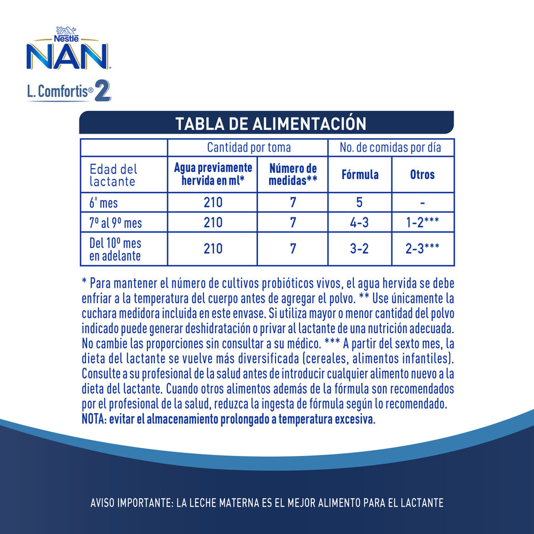 F&oacute;rmula Infantil Nan 2 L Comfortis 800 g, , large image number 3