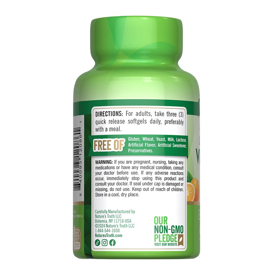 Nature&rsquo;s Truth Liposomal Vitamina C 1650 mg 60 Un, , large image number 1