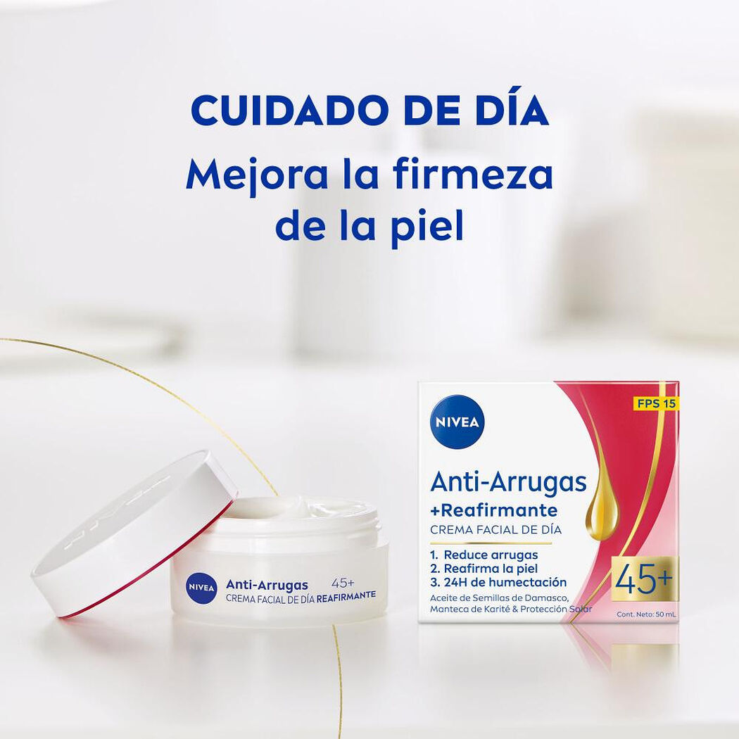 Crema Facial Nivea Antiarrugas +45 D&iacute;a 50 ml, , large image number 2