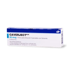 Caverject 20 mcg x 1 Vial de Polvo Para Solución Inyectable Con Solvente