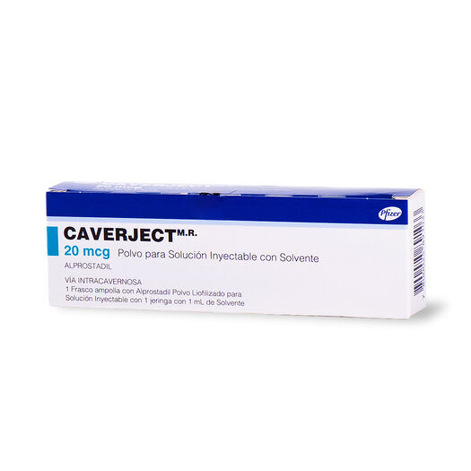 Caverject 20 mcg x 1 Vial de Polvo Para Solución Inyectable Con Solvente, , large image number 0