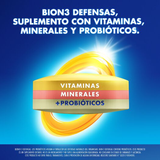 Bion3 Defensas Suplemento con Vitaminas 60 Comprimidos, , large image number 1