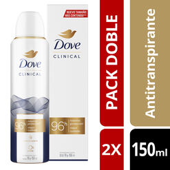 Desosdorante Dove Spray Clinical 96H 150 mL 2 un