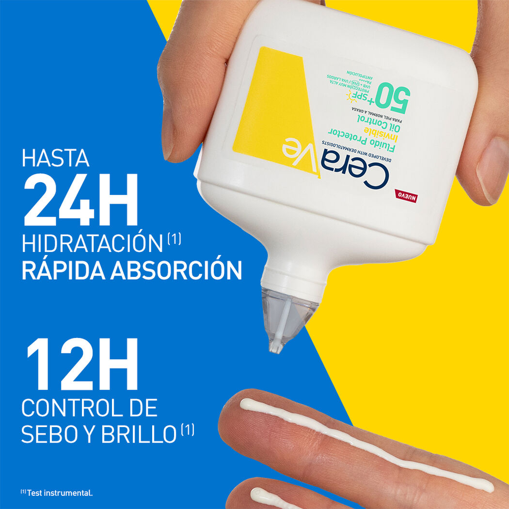 Protector Solar Fluido Invisible Oil Control Fluido FPS 50+ 50ml CeraVe, , large image number 2