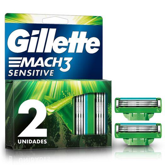Repuestos Maquina De Afeitar Gillette Mach3 Sensitive Con Aloe Y Vitamina E, 2 Unidades , , large image number 0