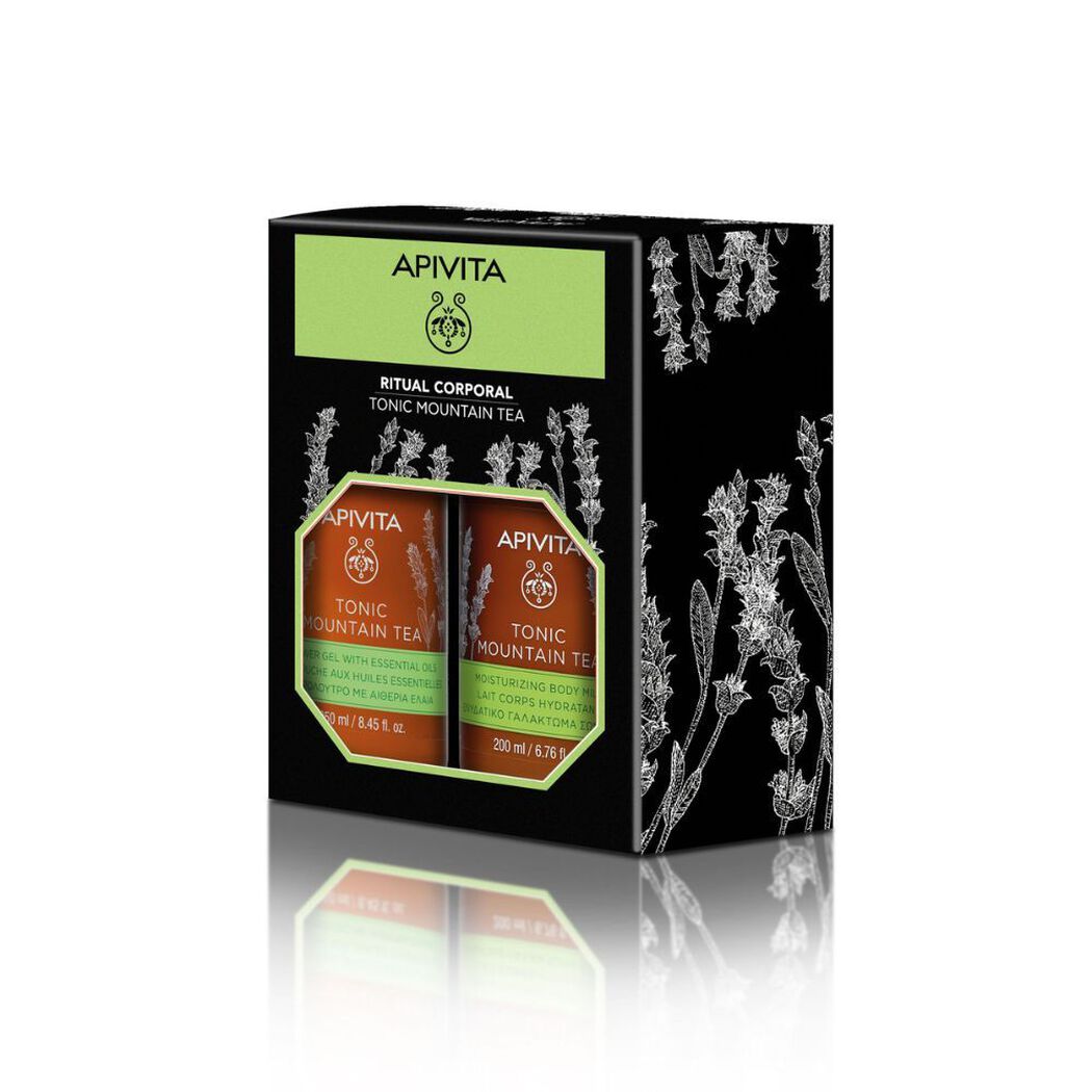 Set Gel Apivita Tonic Mountain Tea de Ducha 250 mL + Crema Corporal 200 mL, , large image number 1