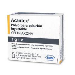 Acantex 1 g IV x 1 Vial Polvo Para Solución Inyectable Con Solvente
