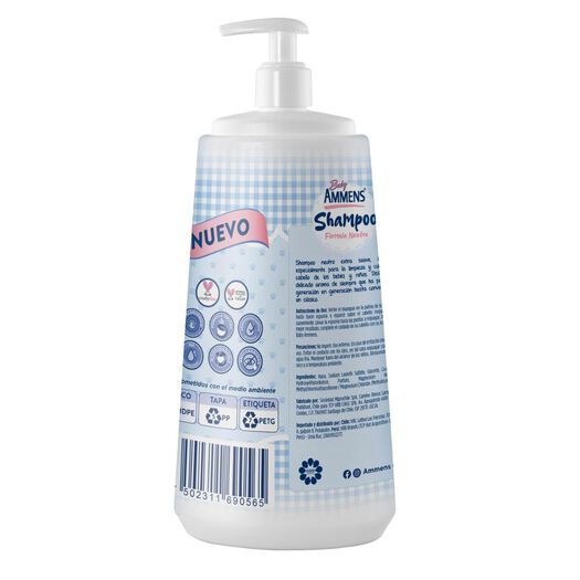 Shampoo Baby Ammens  Botella Con Tapa Dispensadora 750 Ml, , large image number 1