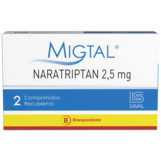 MIGTAL Naratriptán 2,5 mg 2 comprimidos, , large image number 0
