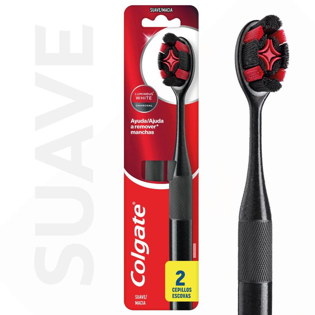 Cepillo De Dientes Colgate Luminous White Charcoal 2 unidades, , large image number 0