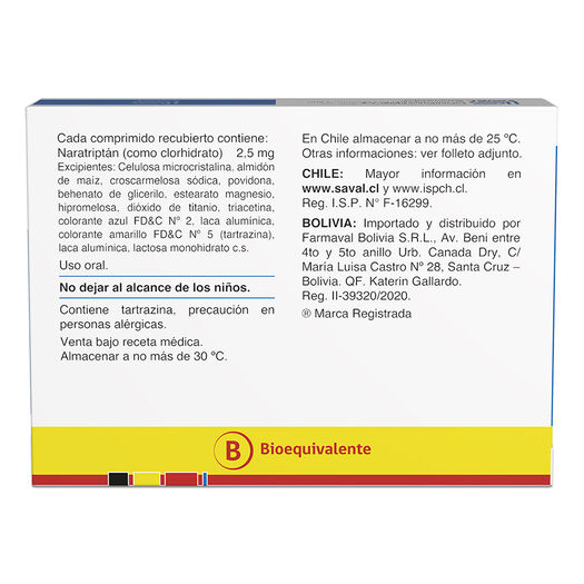 MIGTAL Naratriptán 2,5 mg 6 comprimidos, , large image number 1