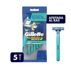 Máquina de Afeitar Gillete Prestrobarba Ultra Grip Bolsa 5 un