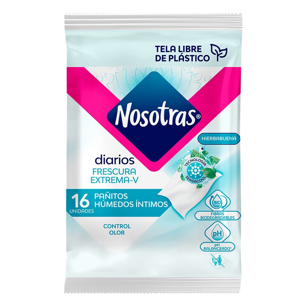 Nosotras Toalla Humeda Intima Nosotras Extra Fresh x 16 Unidades, , large image number 1