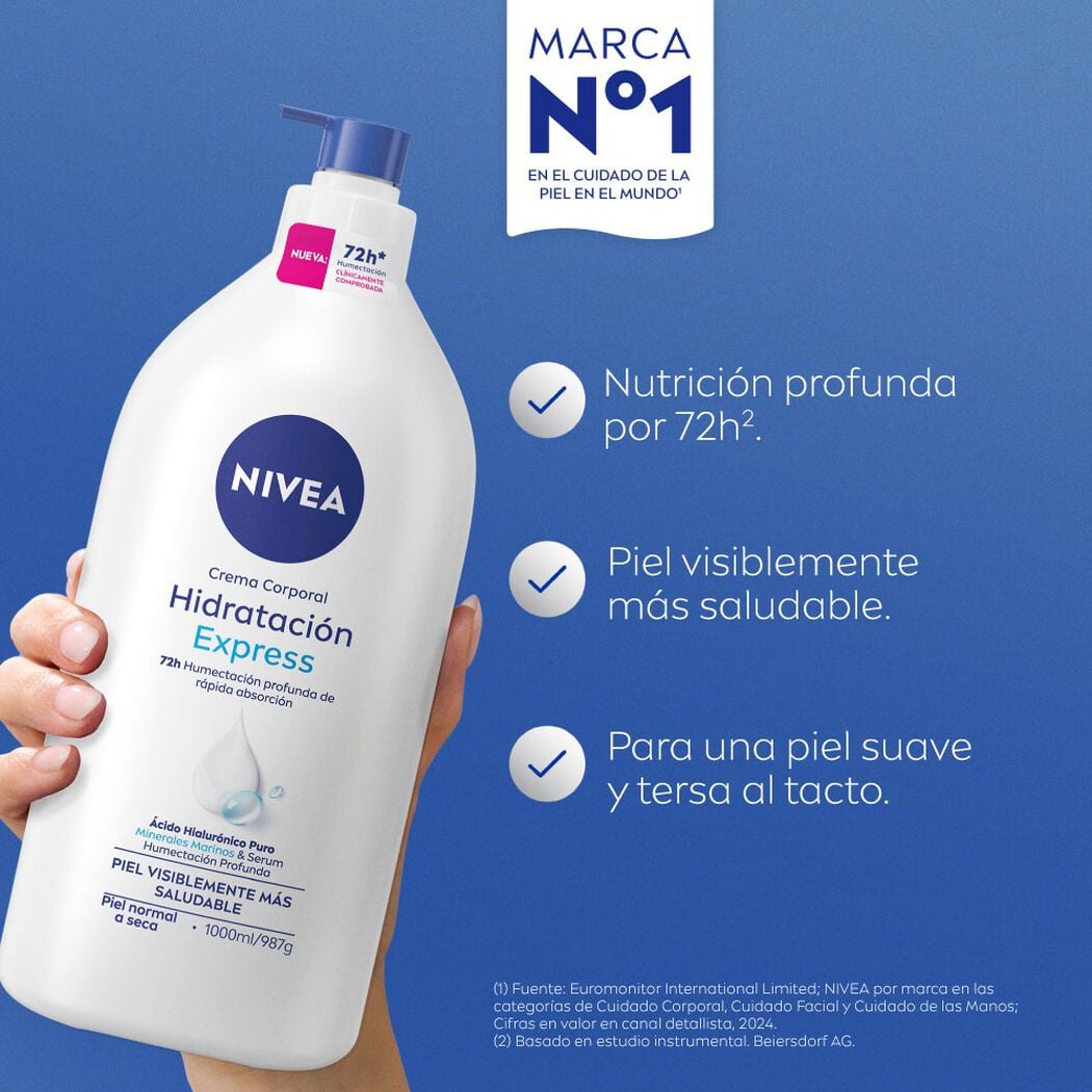 Crema Corporal Nivea Hidrataci&oacute;n Express 1000 ml, , large image number 1