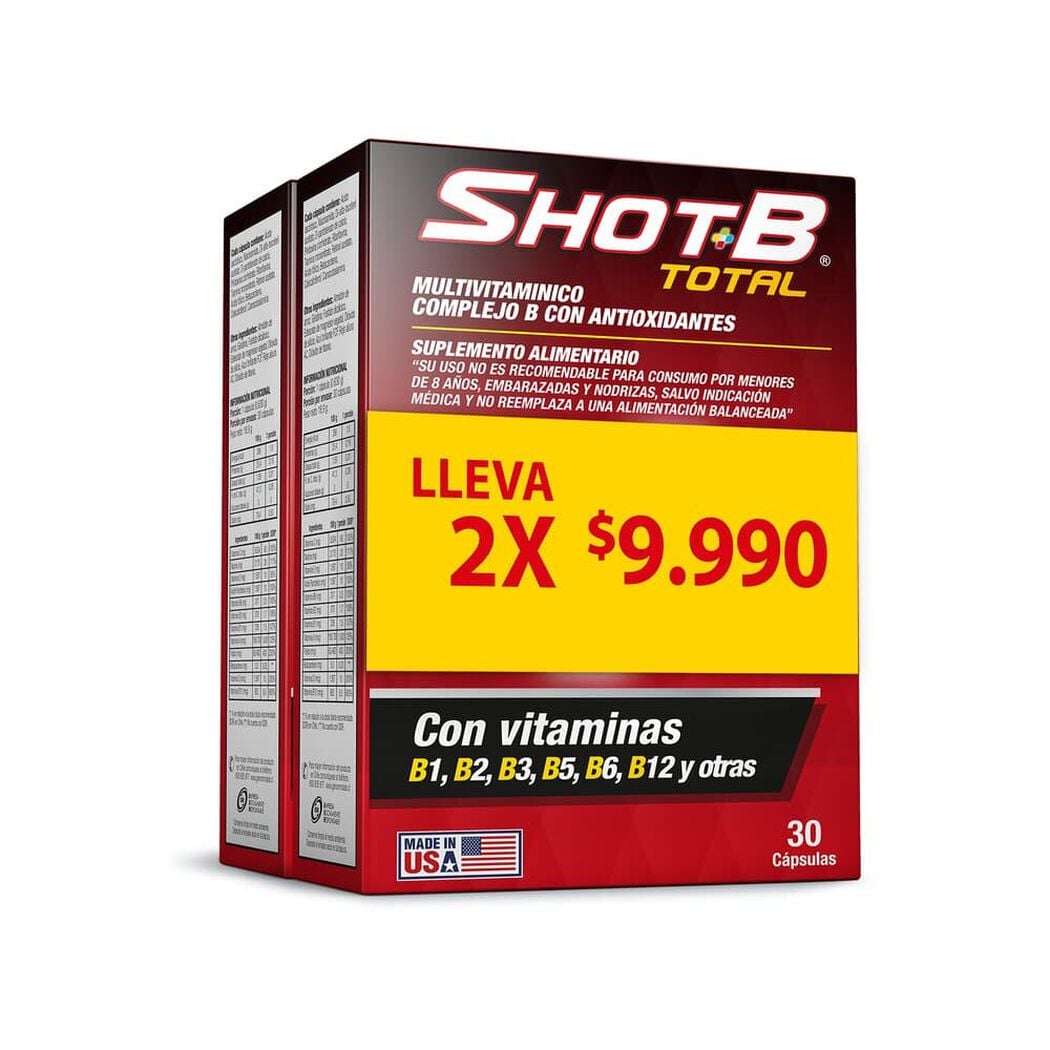 Shot B Total Pack 30 Capsulas x 1 Pack, , large image number 0