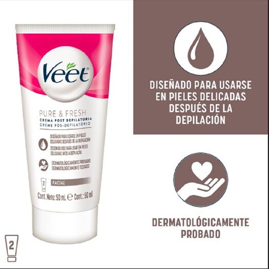 Veet Kit Crema Depilatoria Facial + Hidratante 2 x 50 ml, , large image number 3