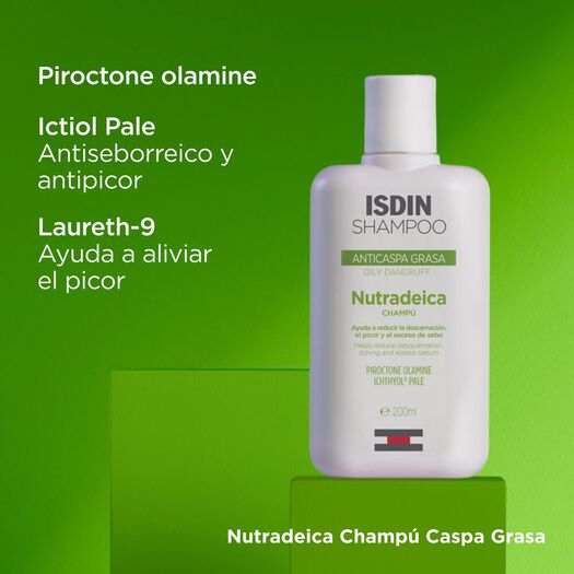 Shampoo Isdin Nutradeica Anticaspa Grasa 200 mL, , large image number 2