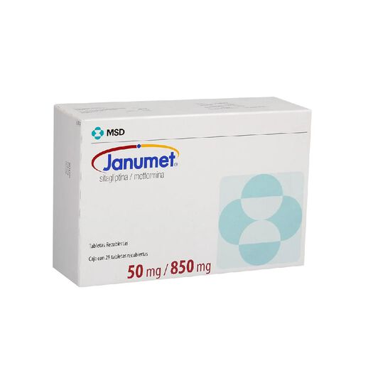 Janumet 50 mg/850 mg x 28 Comprimidos Recubiertos, , large image number 0
