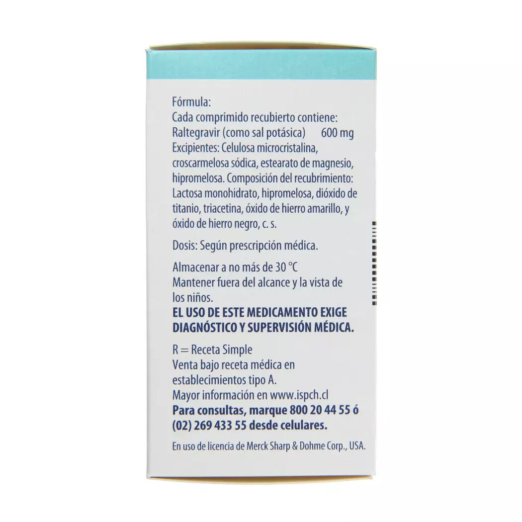 Isentress HD 600 mg x 60 comprimidos recubiertos, , large image number 1
