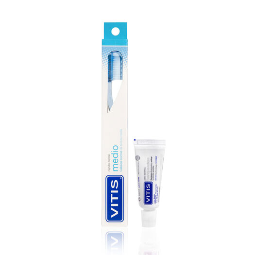 Vitis Cepillo Dental Medio Con Pasta Blanqueadora 20 g x 2 Unidades, , large image number 0