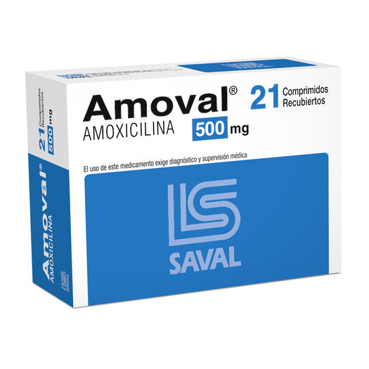 Amoval 500 mg x 21 Comprimidos Recubiertos, , large image number 0
