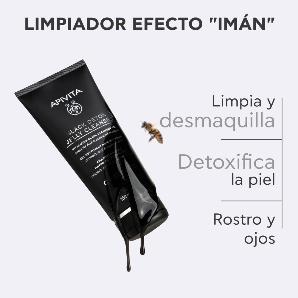 Gel Apivita Limpiador Negro Detox 150 mL | Farmacias Ahumada