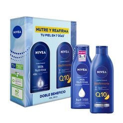 NIVEA Pack Crema Corporal Milk Nutritiva 400ml + Milk Q10 400ml