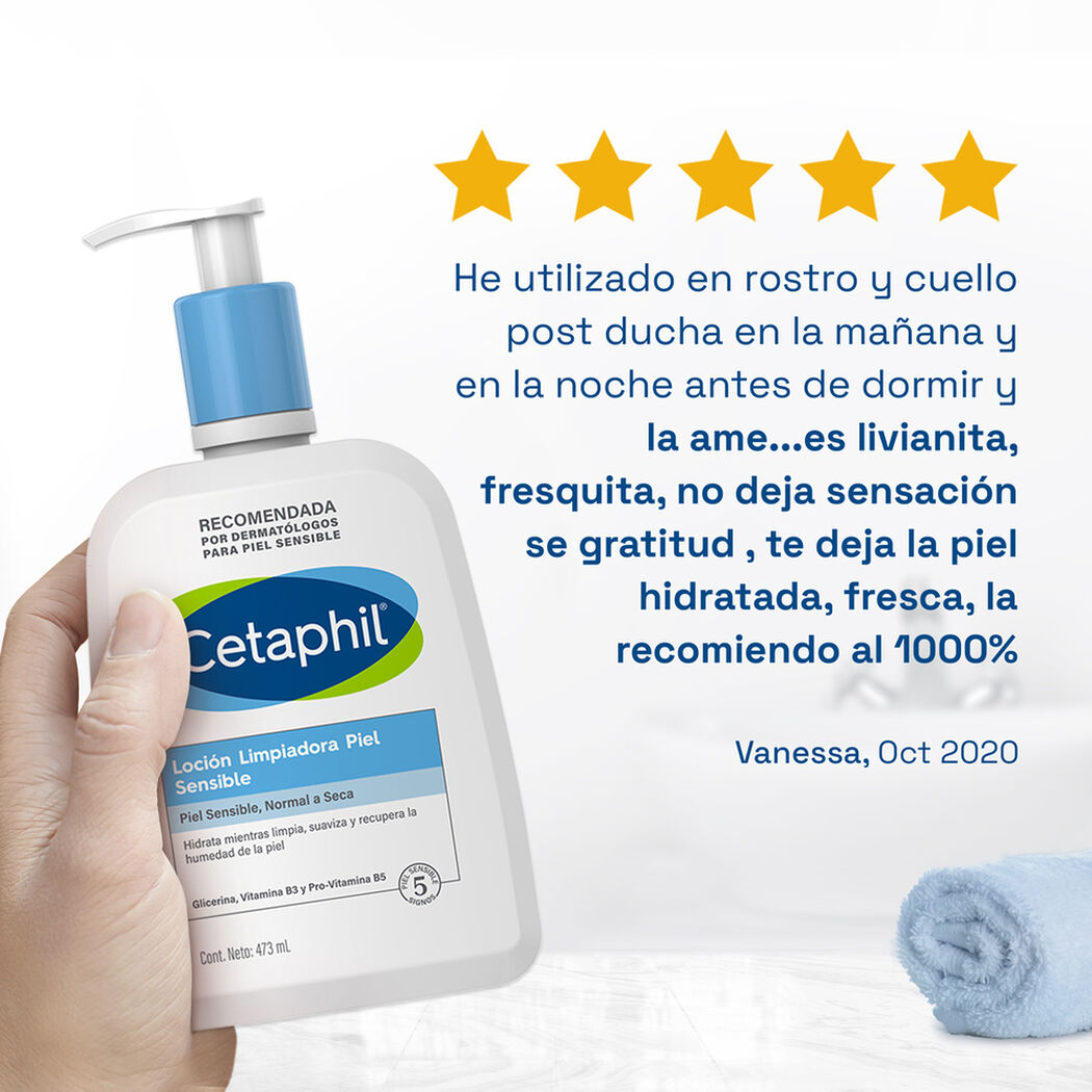 Loción Limpiadora Cetaphil Facial Pieles Sensibles 473 mL, , large image number 2