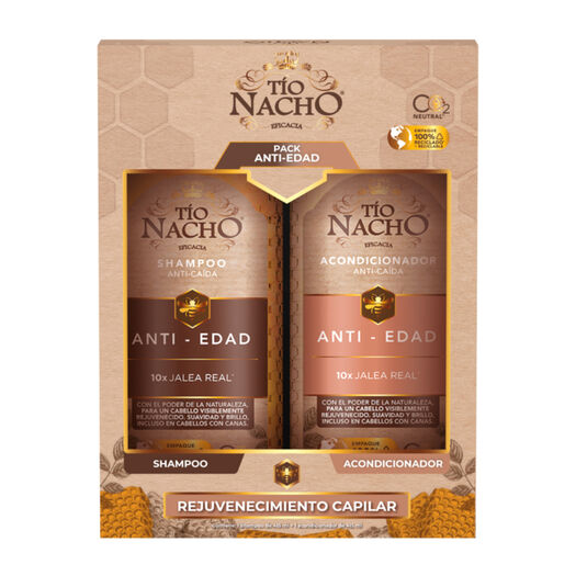 Pack Tío Nacho Anti-Edad 1 Shampoo + 1 Acondicionador C/U 415 Ml, , large image number 2